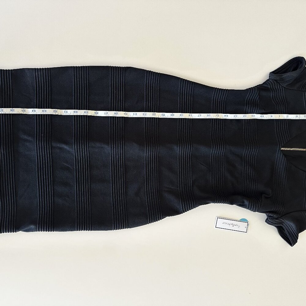 New With Tags Premier Amour Black Dress Zipper V Neck Size 4 Small - Picture 6 of 9